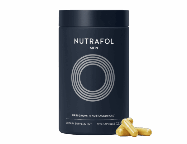 Nutrafol Men bottle and pills