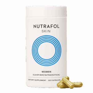 Nutrafol Skin bottle and pills